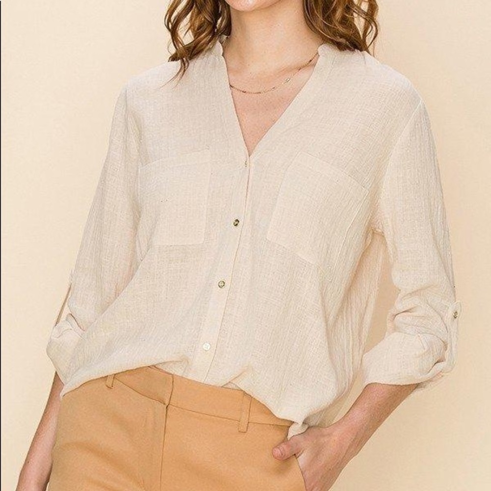 ROLL UP SLEEVE BLOUSE